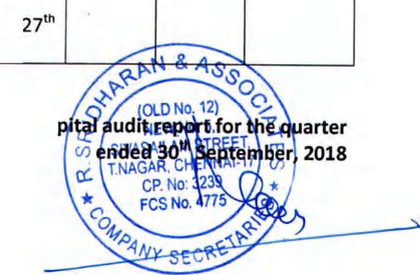 P Q R. Sridharan & Associates I f O Company Secretaries... C o n tin u atio n S h eet 17.