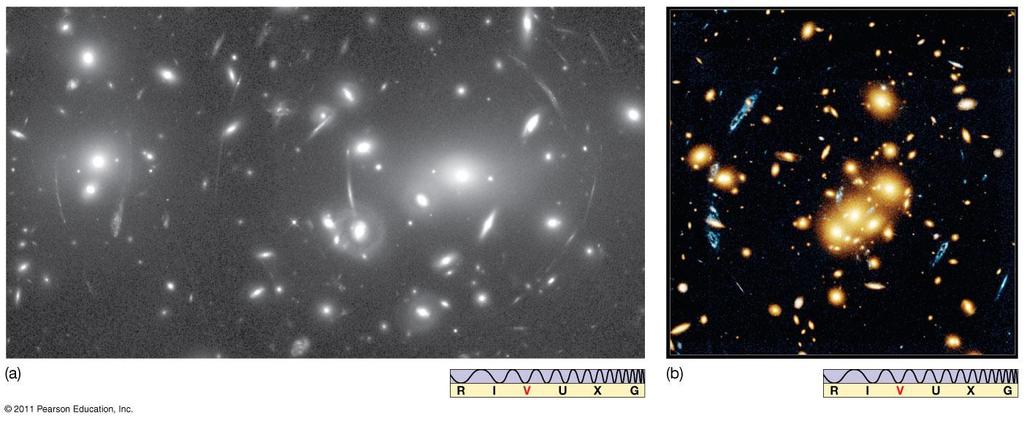 25.5 The Universe on Large Scales These are two spectacular images of gravitational lensing: On the left is distant