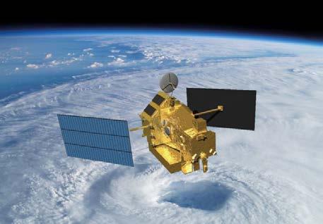 Artist rendering shows the TRMM satellite orbiting over a hurricane's eyewall. Image Credit: NASA Artist rendering shows the TRMM satellite orbiting over a hurricane's eyewall.