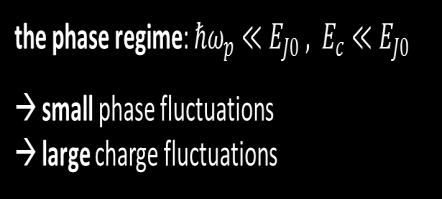 the phase regime: ħω p E J0, E c E J0 small phase fluctuations