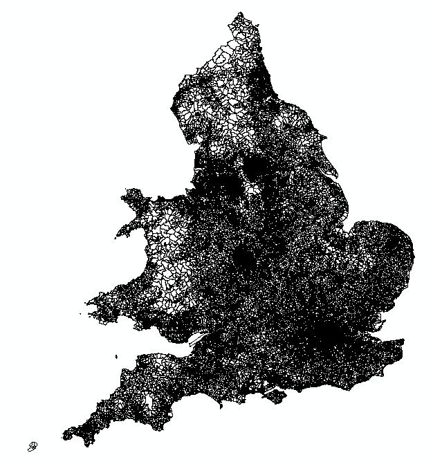Digital census geography 2001 Output Areas (England and Wales) Mean