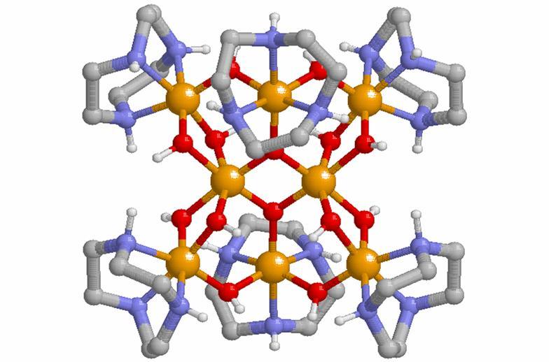 Fe8 Molecule [Fe 8 O (OH) 1 (C 6 H 15 N 3 ) 6 ]Br 7 (H O)Br8H O Iron Oxygen Nitrogen Carbon K. Wieghardt, K. Pohl, I. Jibril and G. Huttner, Angew. Chem. Int. Ed. Engl.