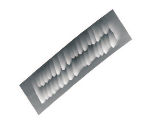 5.2. Abrasive wear on atomic scale 59 a) b) 800 nm Figure 5.2: a) Topography image of a groove formed on KBr(001) after 512 scratches along the (100) direction with F N =26.6 nn and v=2.