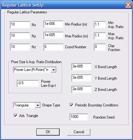 Appendix A -Network Modelling Tool with GUI A.2 Network Data Figure A.2 Regular lattice set up - input dialog window. Network data can be imported (button Import Figure A.