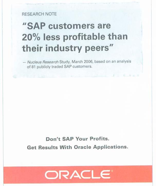 Oracle vs SAP Example