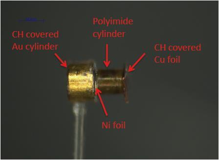 description Polyimide shell 1.1g/cc, 20µm thick CH foam r m =0.1, 0.