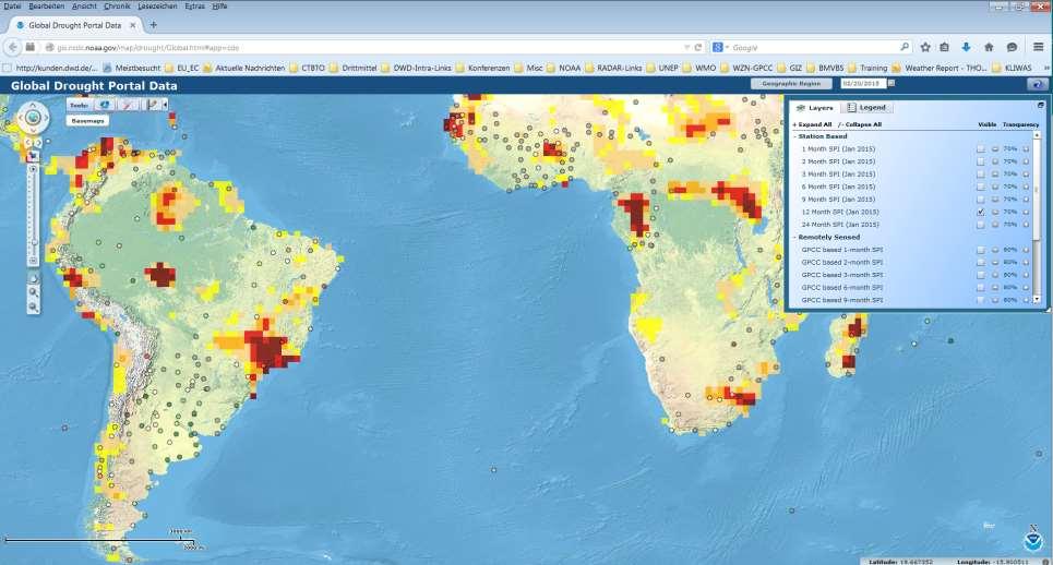 III. GPCC drought index, netcdf spreads quickly For example to the Global Drought Portal Data of NOAA http://gis.ncdc.