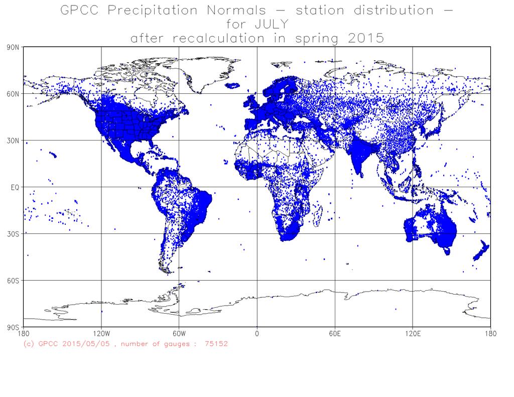 GPCC Climatological data base Station data base of GPCC s Precipitation