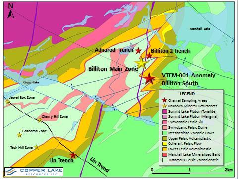 Marshall Lake VMS Copper Gold Project Billiton Main Zone Historical Assays