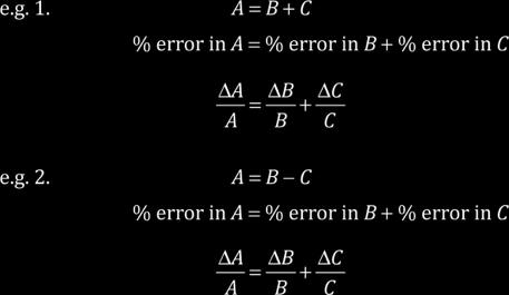 Error Calculations Percentage error in a calculated value is the