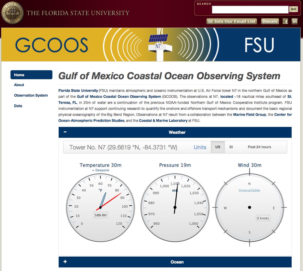 Results: Web Access FSU web page was developed by Nick Cormier. Most recent observations are on the home page.