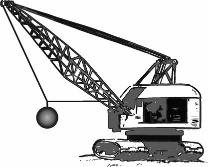 Most problems involving forces in equilibrium can be solved using the techniques shown for the following example. 50 The sketch at right shows a crane equipped with a wrecking ball of weight 9000 N.