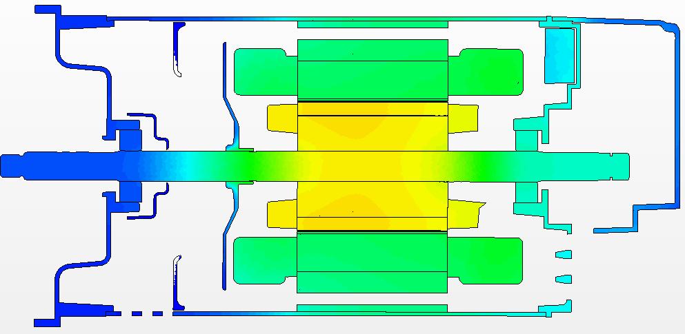 Simulation Steady State Temperatures Original Vented Stator Design (reference) 2 2 1 1 Rotor Avg=96.