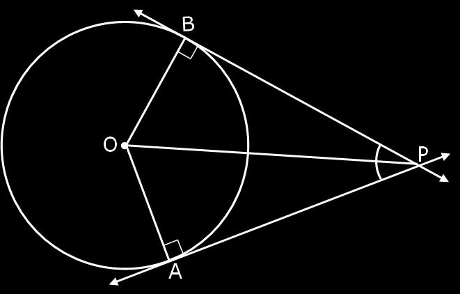 1 4. i. Given: A circle with centre O and an external point P are given. AP and BP are the two tangents drawn from an external point P. To prove: AP = BP Construction: Draw seg OA, seg OB and seg OP.