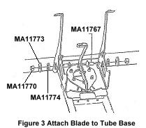 Attach two socket screws to the side flanges of the plow base as shown in figure 1.