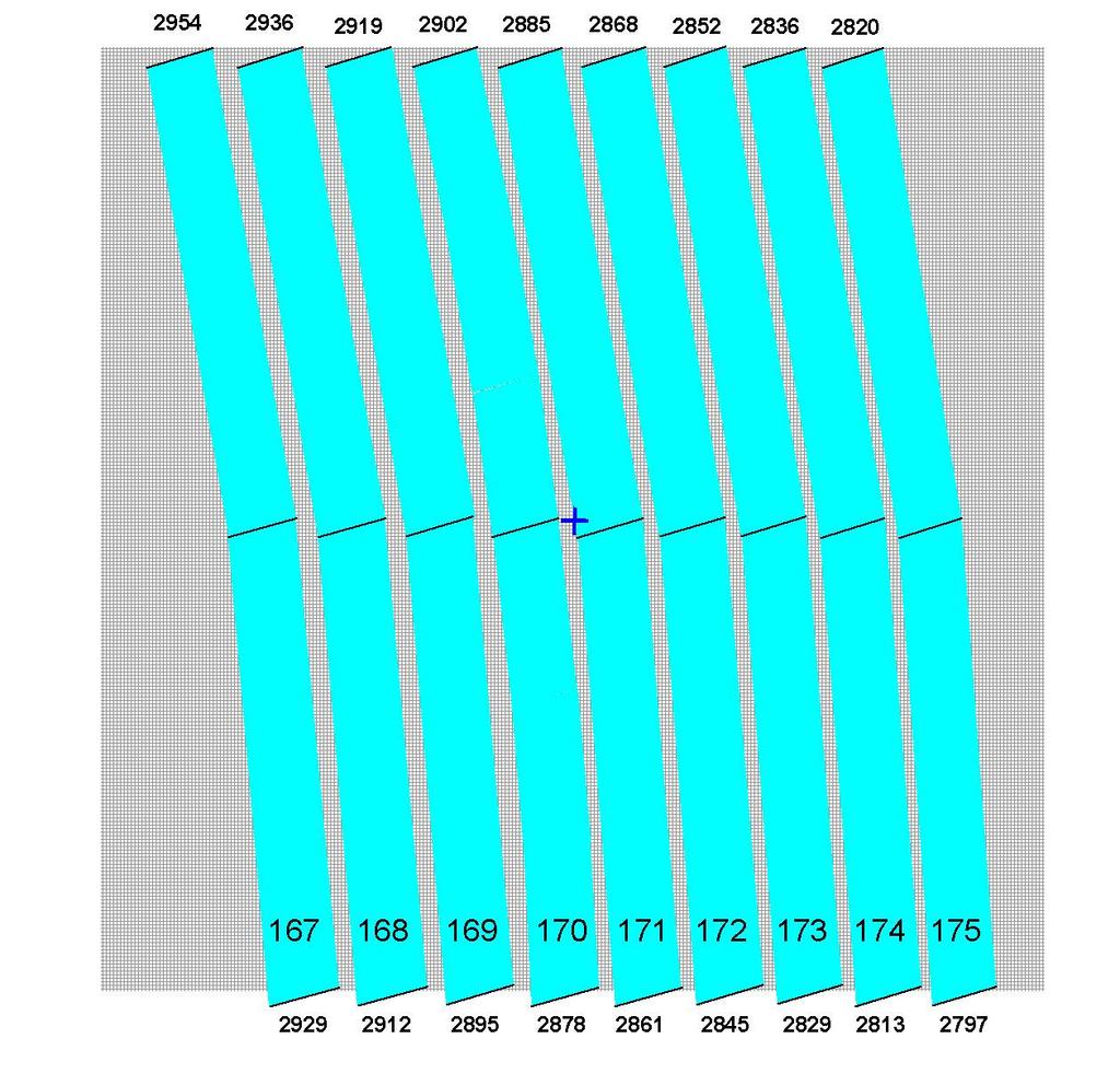 Order layout for L-band exposure (2.797-2.954 microns).