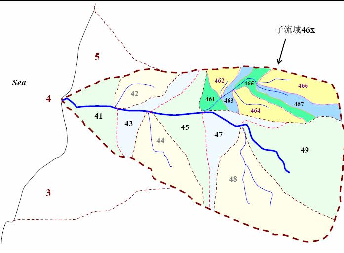 evaluating the selection, modify the selection index, then optimum the index and weight. Figure 4. Basin ordering code Figure 5. Drainage order 3. MODEL CONSTRUCTION 3.