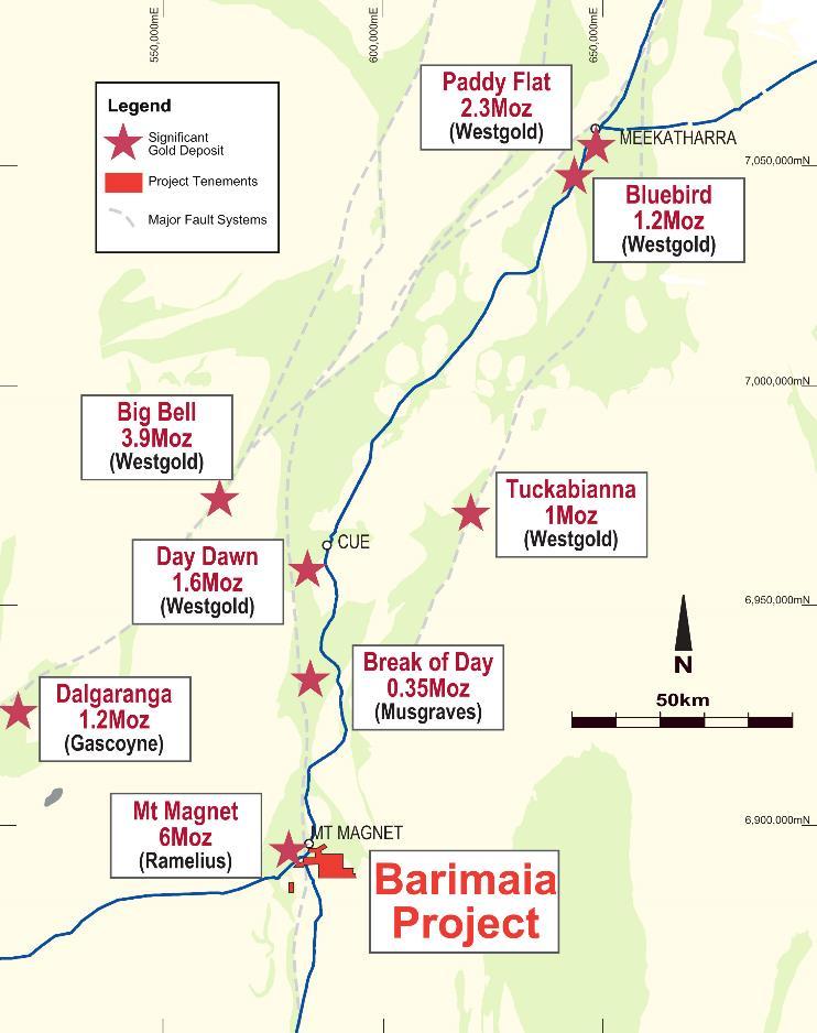 Barimaia Gold Project Project Summary Located immediately south-east of a suite of porphyry-hosted gold deposits being targeted by