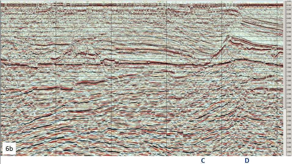 6a) 2D seismic line LI-91-02 (TWT), released proprietary ENI seismic data.
