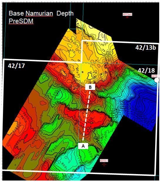 Figure 10 Base Namurian depth map, based on the new