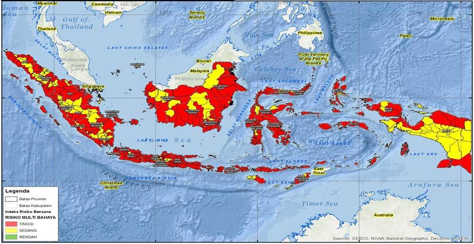 DISASTERS IN INDONESIA Map of