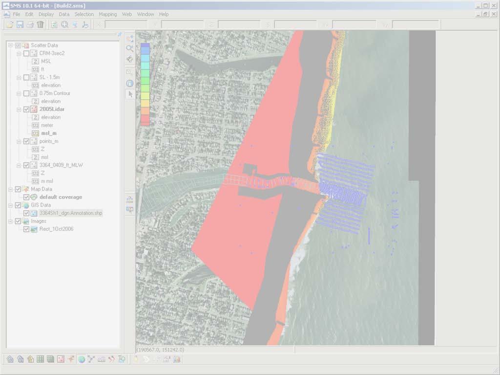 Introduction to Bathymetric Databases in SMS Introduction to working with bathymetric datasets Importing Datasets (xyz, points, shapefiles,