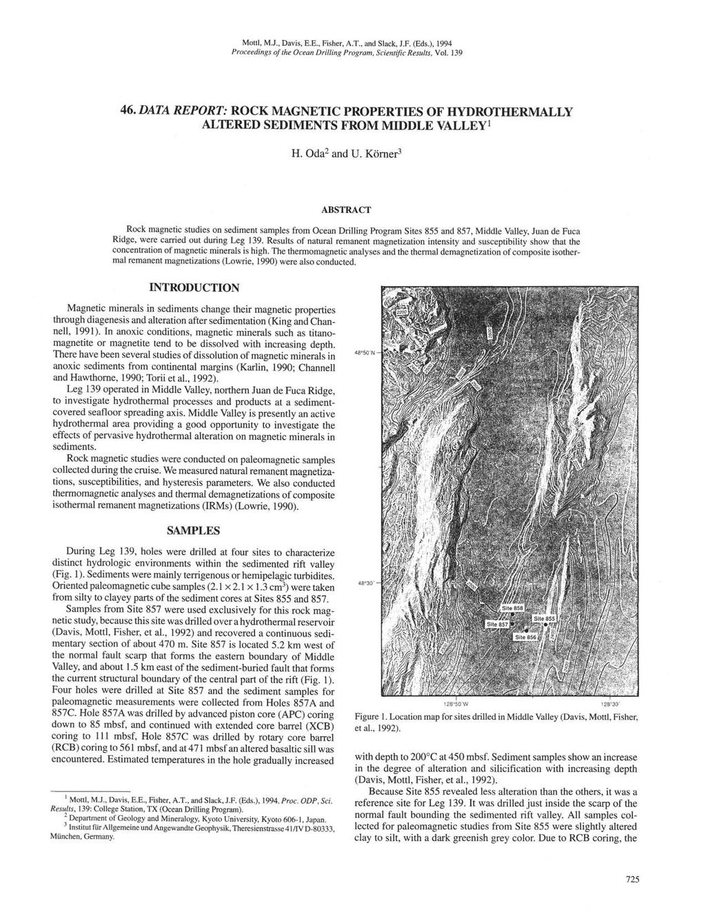 Mottl, M.J., Davis, E.E., Fisher,.T., and Slack, J.F. (Eds.), 1994 Proceedings of the Ocean Drilling Program, Scientific Results, Vol. 139 46.