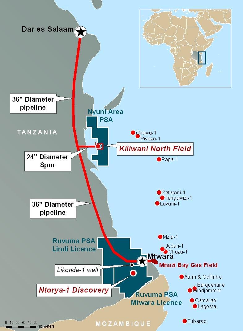 Explratin Prspectivity Tanzania has signed a $1.2 billin finance package with the Chinese Exprt Bank fr gas infrastructure which will include: 450 km 36 pipeline frm Ruvuma Basin t Dar es Salaam.