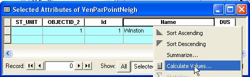 It helps if the Neighborhoods are LABELLED. 16. With the table for VenParPointNeigh open, Sort on the Neighborhood name field.