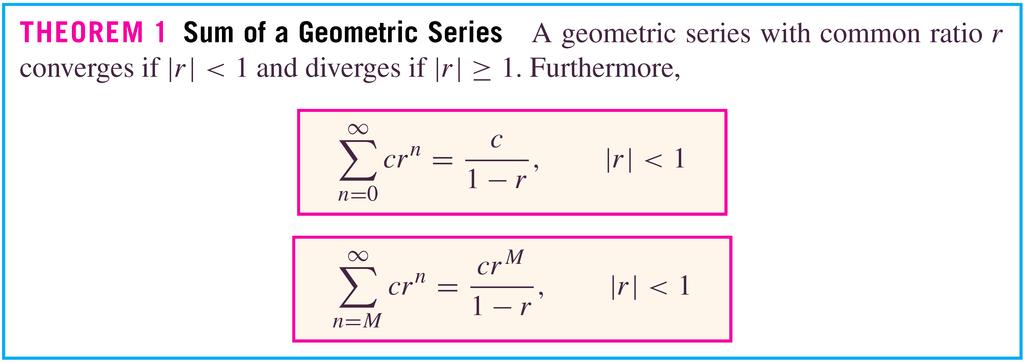 4. What you should already know. At school you learnt about the infinite geometric series.