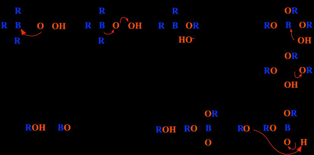 4.2 Protonolysis: Conversion to Hydrocarbons Alkyl boranes are stable to mineral acids (HCl, H 2 SO 4, etc..) but are readily attached by carboxylic acids.