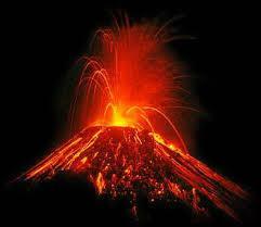 Volcanoes o is an opening in Earth s surface that lets hot, melted rock and gases escape. o A sudden escape of these materials is called an eruption.