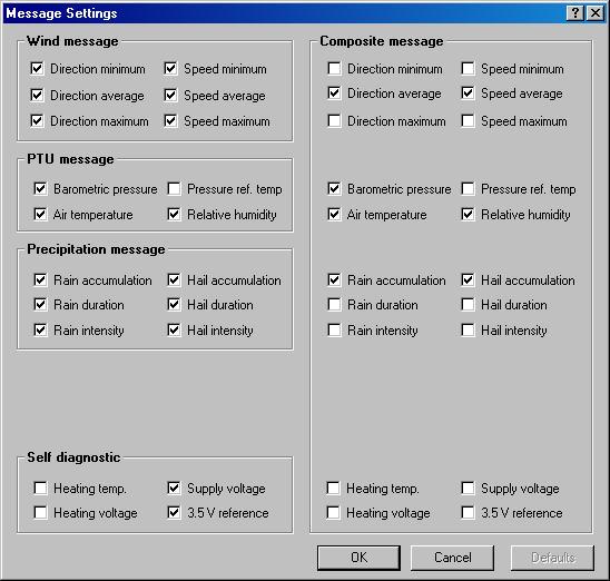Appendix A. Configuring the WXT510 9. Click on the OK button. 10. Go to the Message Settings Screen and verify that Message Settings are as desired. The default settings are shown in Figure A-4.
