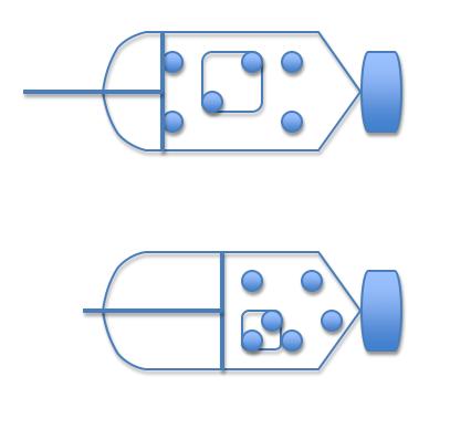 Pictures below: Before and After the plunger of the syringe is depressed 5.