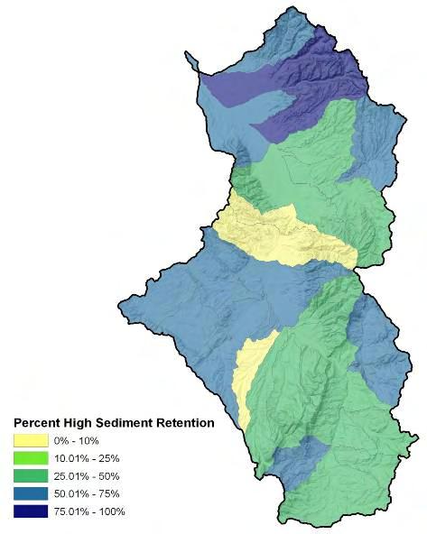 Wetland Landscape Profile: High Sediment RetentionFunction percent of wetlands in a