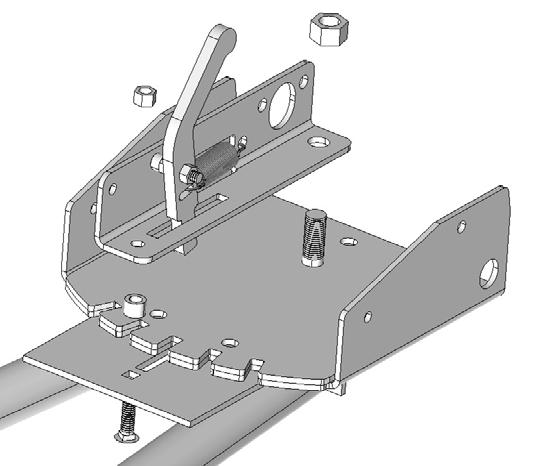 3. Place the assembled lever bracket, onto the blade hinge as shown in Illustration 3.