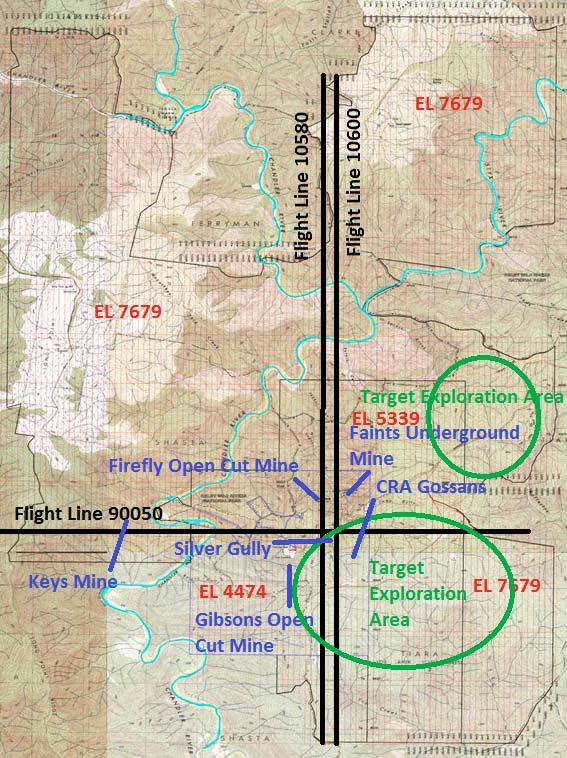Page 6 A map showing locations of the flight lines illustrated is below: A review of the processing and interpretation of the VTEM survey by Greenfields Geophysics concludes The analysis included