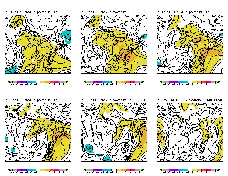advancing surface cyclone (Fig. 5) and 850 hpa cyclone (Fig. 4). Most of the rain in fell between 0600 UTC 10 June through 0600 UTC 11 June (Fig.