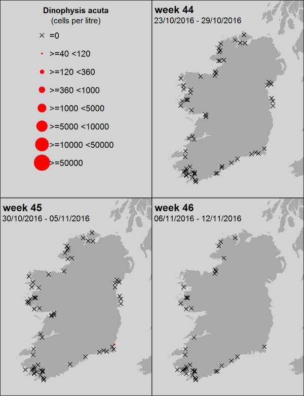 Ireland HAB & Biotoxin Distribution maps [current status of harmful and toxic algae] Ireland: