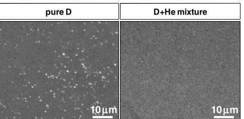 D bubble suppression with D-He/Ne plasma exposure noble