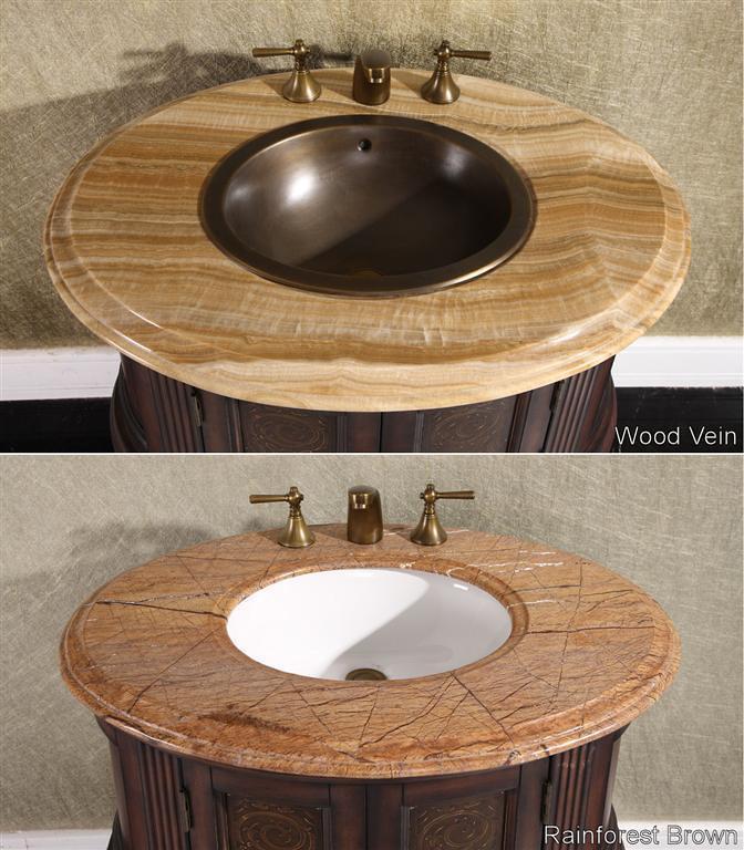 Ceramic Sink) or Wood Vein Marble Top