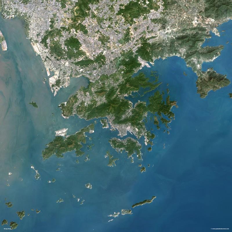 About 15% of Hong Kong s total land area of 1100 km 2 is comprised of low-lying coastal reclamation below 5 m above mean sea level Tin Shui Wai Tai Po Plover Cove Castle Peak Tuen Mun Sha Tin Sai