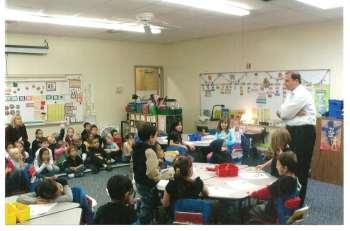 First Grade Science The First Graders are learning all about weather. In doing so, they recently had a visit from T.J. DelSanto from WPRI Channel 12.