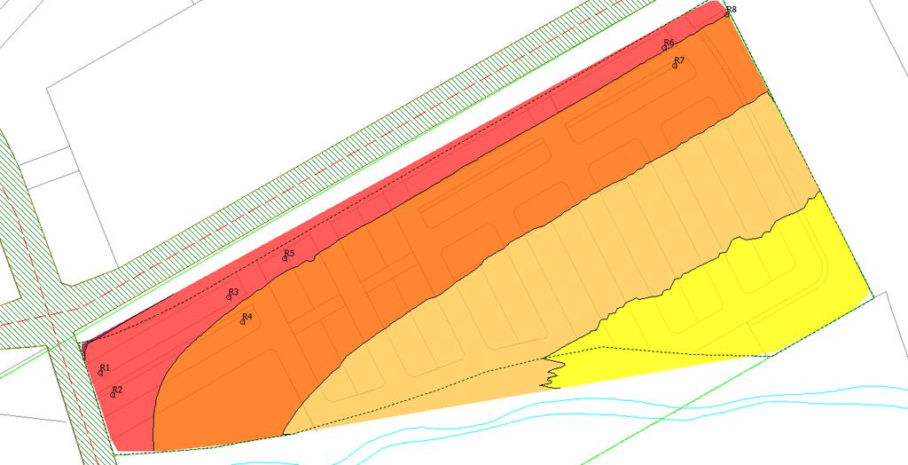 FIGURE 3: GROUND LEVEL NOISE CONTOURS FOR THE SITE (DAYTIME PERIOD) 80 85 db 75 80