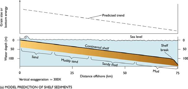 Distribution of Sediment on Continental Shelf by Grain Size