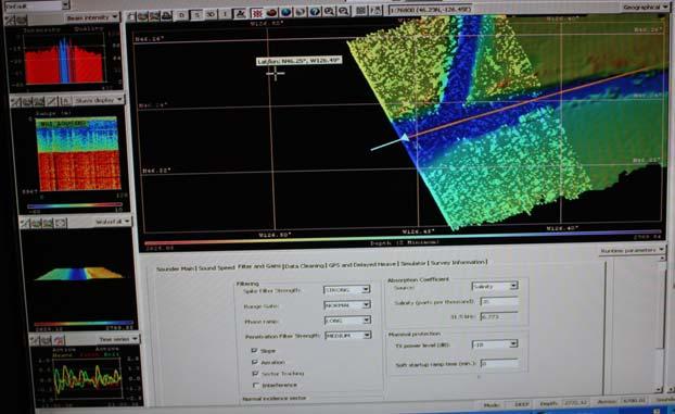 Collect Bathymetric data, as well as acoustic data that can be processed to characterize the seafloor material properties