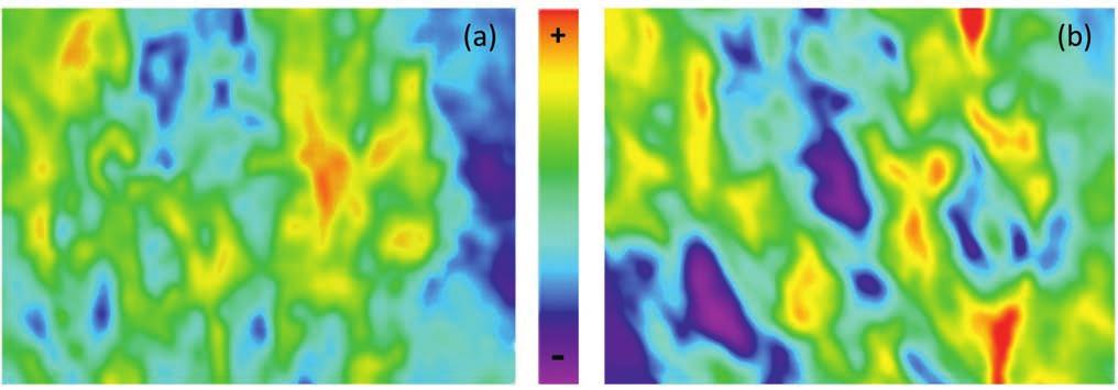 Figure 17 Comparison between two porosity maps computed using two methodologies: (a) using trend porosity volume new methodology (b) using mean porosity maps standard approach.
