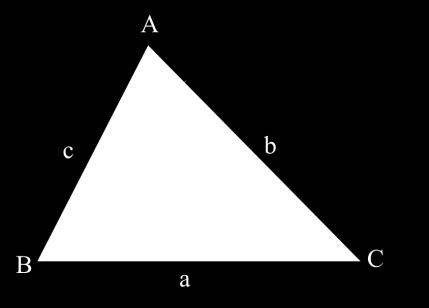 Sine and Cosine Rules Things to remember: For any triangle ABC, a² = b² + c² - 2bc cosa For any triangle ABC, = = For any triangle ABC, area = ½ a b sinc Questions: 1.