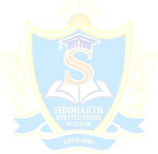 SIDDHARTH INSTITUTE OF ENGINEERING & TECHNOLOGY :: PUTTUR (AUTONOMOUS) (Approved by AICTE, New Delhi & Affiliated to JNTUA, Anantapuramu) (Accredited by NBA & Accredited by NAAC with A Grade) (An ISO
