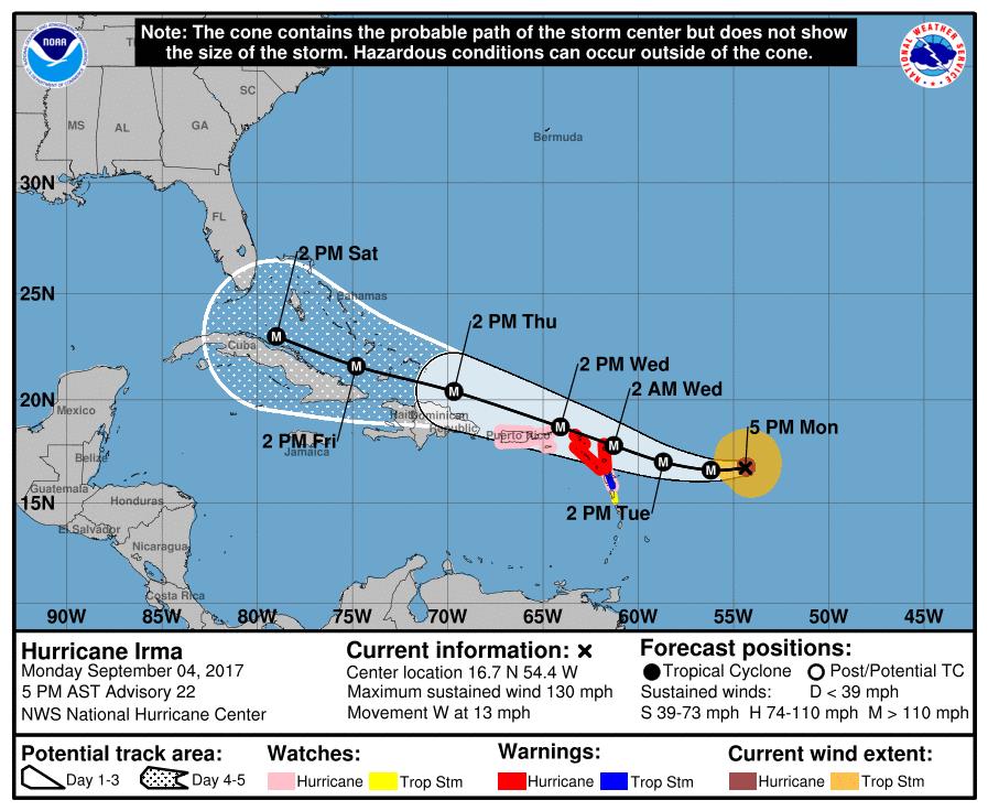 Hurricane Irma On Monday, September 4, Miami-Dade County is within the 5- day forecast cone of Major Hurricane Irma The Miami-Dade Office of